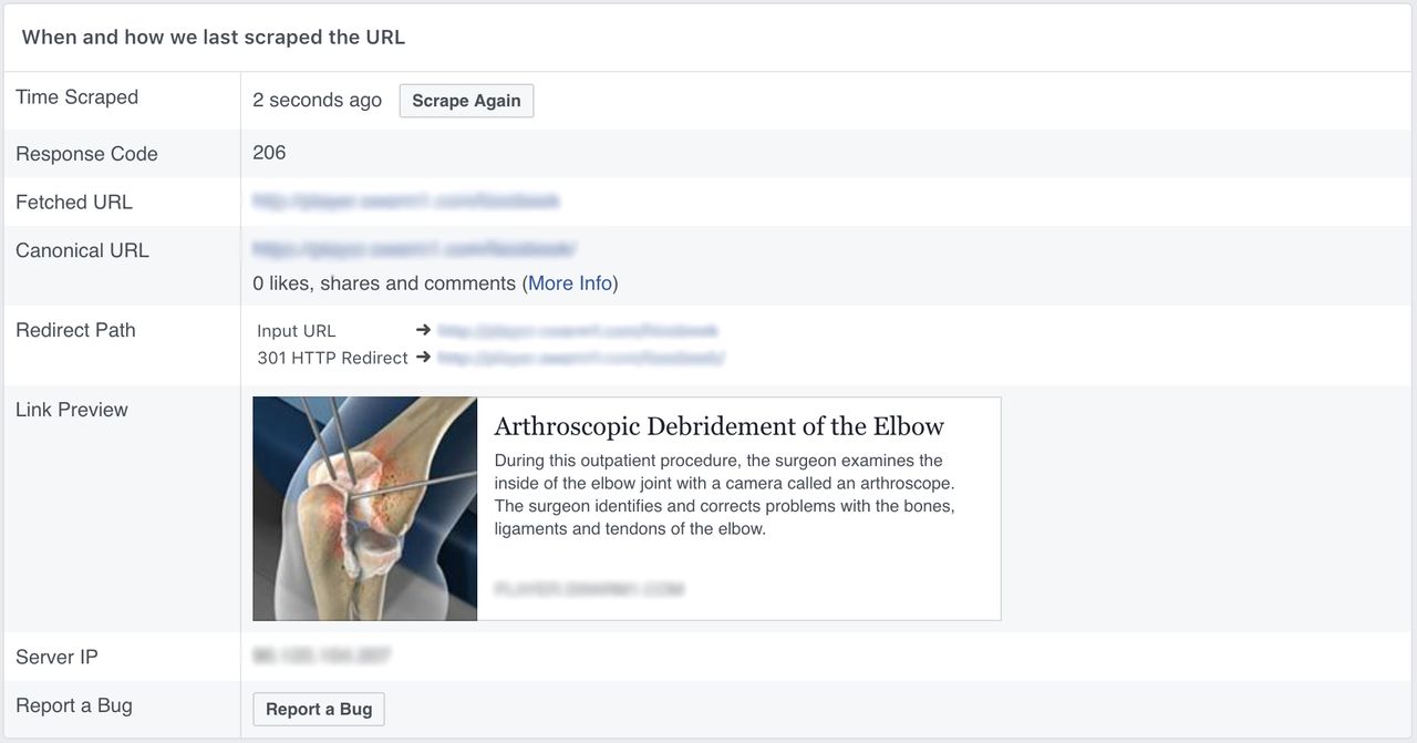A Facebook opengraph tag rendered from the metatag.
